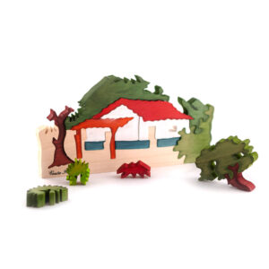 Rompecabezas casa y volcán